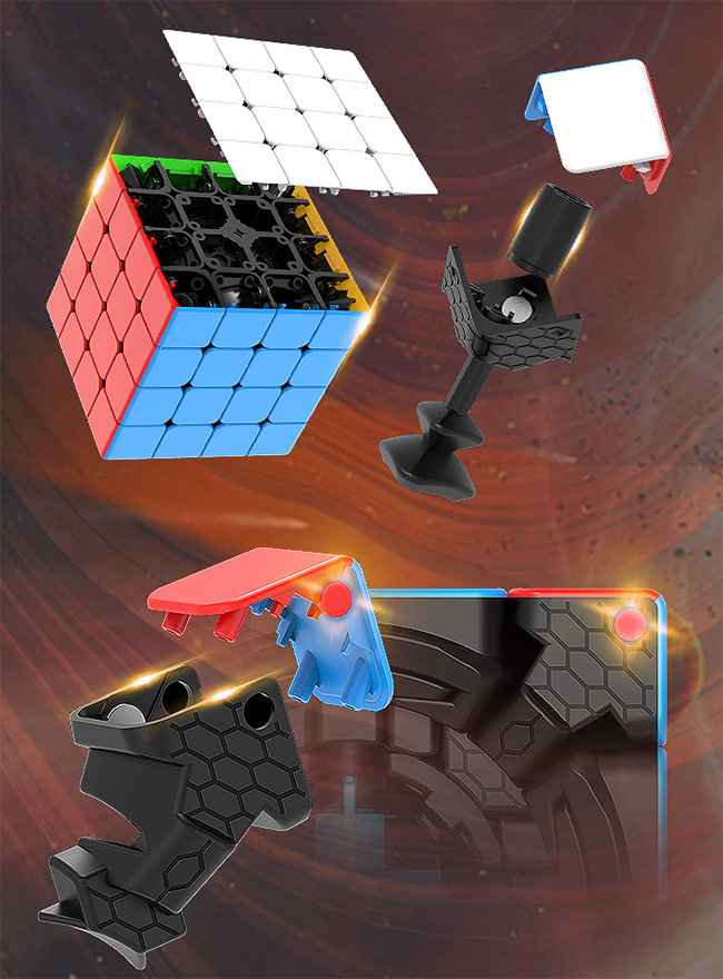 DianSheng Solar System S4M 4x4x4 Magic Cube Stickerless with Primary Core